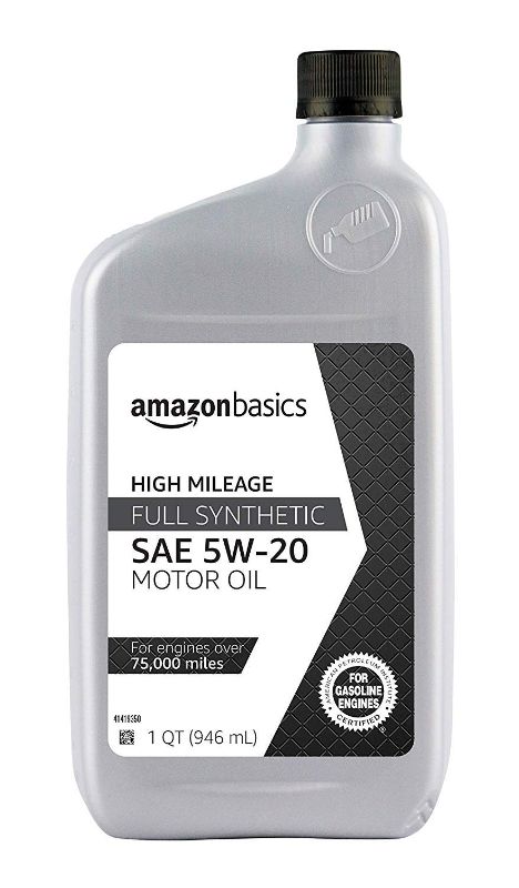 Photo 1 of Amazon Basics High Mileage Motor Oil - Full Synthetic - 10W-30 - 1 Quart - 6 Pack High Mileage - Full Synthetic 1 Quart - 6-Pack 10W-30