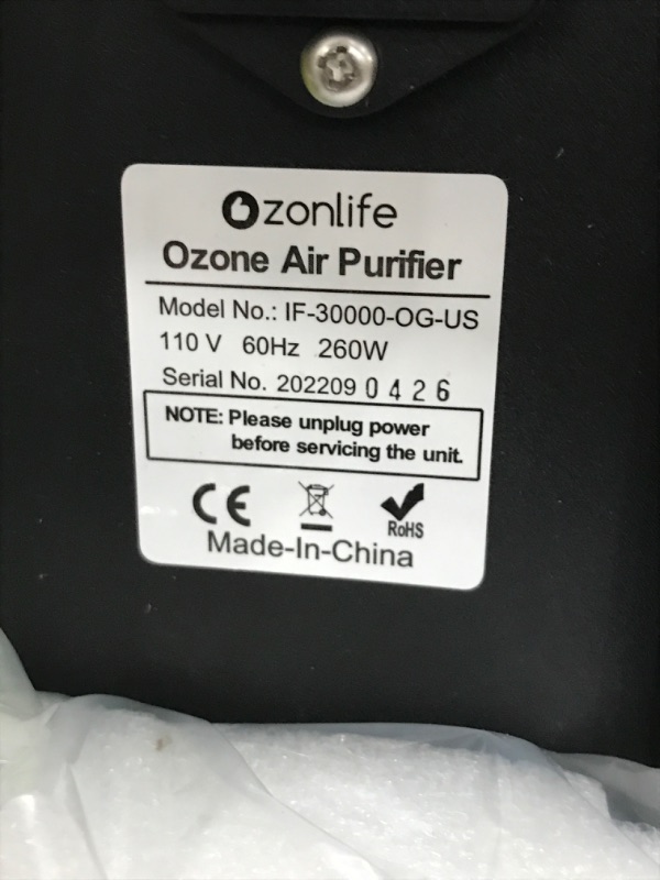 Photo 5 of Ozonlife Ozone Generator 30,000 Mg/H Powerful Ozone Machine Odor Removal 10,000 Sqft Air Purifier For Industrial, Home, Car
