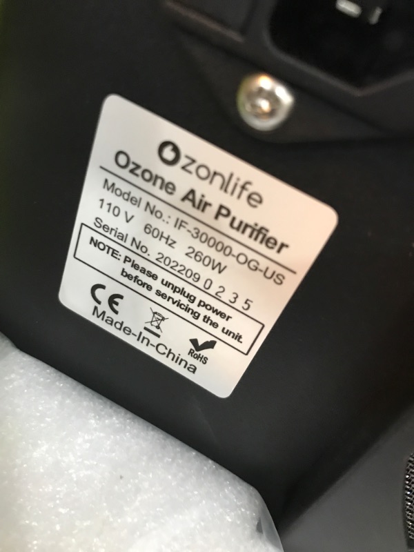 Photo 3 of Ozonlife Ozone Generator 30,000 Mg/H Powerful Ozone Machine Odor Removal 10,000 Sqft Air Purifier For Industrial, Home, Car
