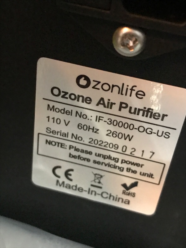 Photo 3 of Ozonlife Ozone Generator 30,000 Mg/H Powerful Ozone Machine Odor Removal 10,000 Sqft Air Purifier For Industrial, Home, Car
