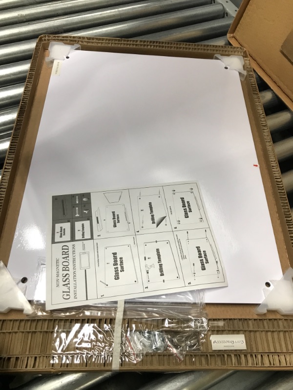 Photo 1 of AMUSIGHT Glass Whiteboard, 24 x 18 Inches, Normal White Non-Magnetic Surface, Glass Dry Erase Board, Perfect for Office, Home, School