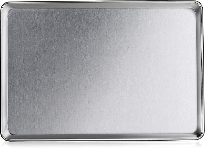 Photo 1 of 
New Star Foodservice 36923 Commercial-Grade 18-Gauge Aluminum Sheet Pan/Bun Pan, 18" L x 26" W x 1" H (Full Size) | Measure Oven (Recommended)