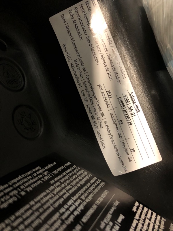 Photo 2 of Diono Solana, No Latch, Pack of 2 Backless Booster Car Seats, Lightweight, Machine Washable Covers, Cup Holders, Black/Pink
