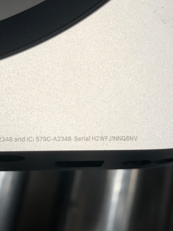 Photo 6 of **LOCKED UNABLE TO RESET***Apple Mac mini MGNR3LL/A A2348 (EMC 3569) - 2020 Specs
Available Colors	Silver
Bluetooth	Bluetooth 5.0
Ports	2x Thunderbolt 3/USB 4 ports (USB-C connector), 2x USB-A ports (up to 5Gb/s), HDMI 2.0 port, Gigabit Ethernet, and a 3.