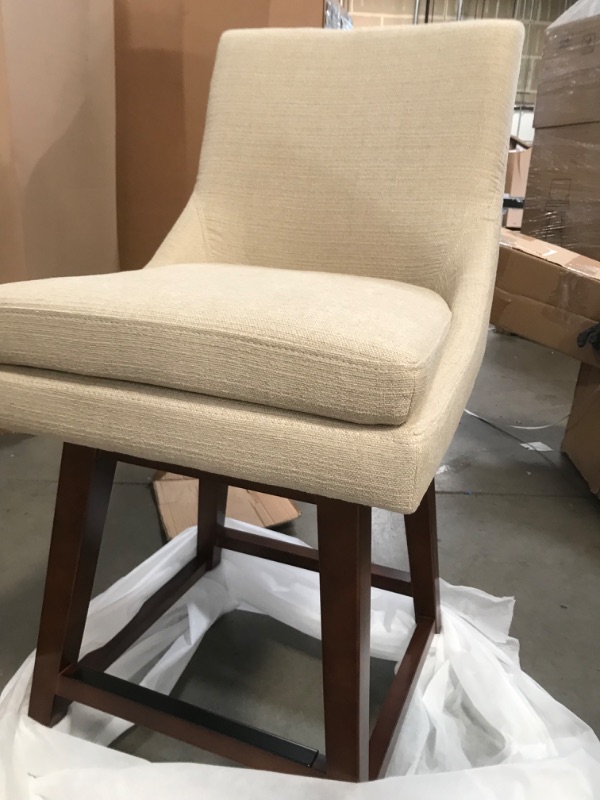 Photo 1 of *USED/ONE LEG WOBBLES***  Amazon Brand – Stone & Beam Alaina Contemporary High-Back Swivel Seat Counter Stool, 39"H, Hemp Counter Height Hemp