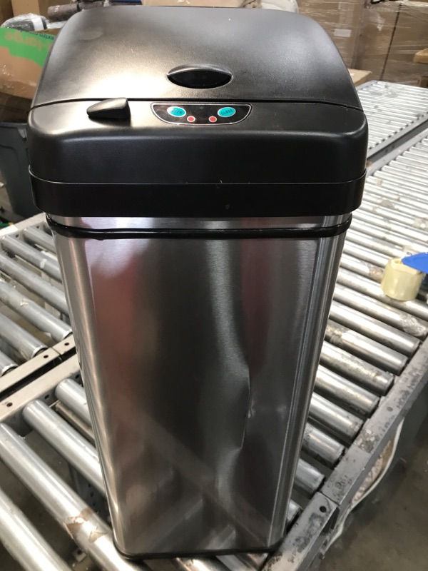 Photo 2 of 13 Gal. Pet-Proof Lid Touchless Sensor Trash Can with AbsorbX Odor Filter System, Stainless Steel, Wide Lid Opening
