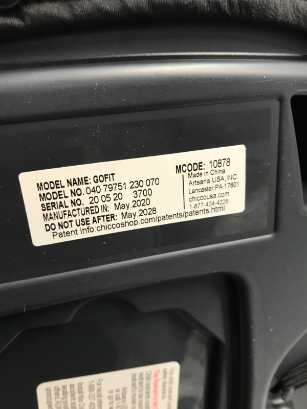 Photo 1 of Chicco GoFit Backless Booster Car Seat, Travel Booster Seat for Car, Portable Car Booster Seat for children 40-110 lbs. | Shark/Black/Grey Shark GoFit