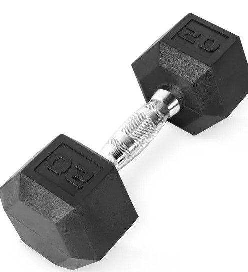 Photo 1 of 20lb Rubber Hex Dumbbell, Single
