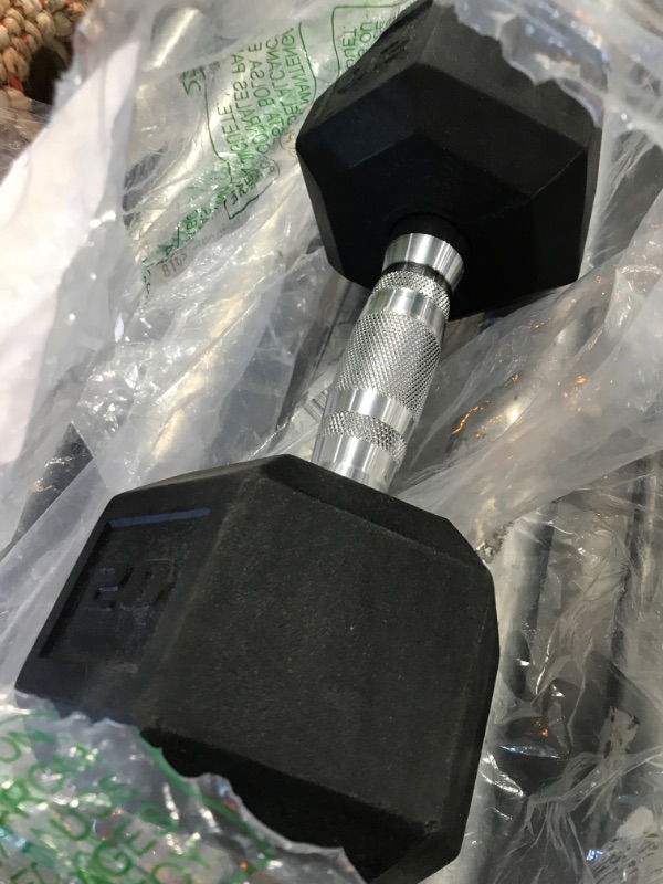 Photo 2 of 20lb Rubber Hex Dumbbell, Single
