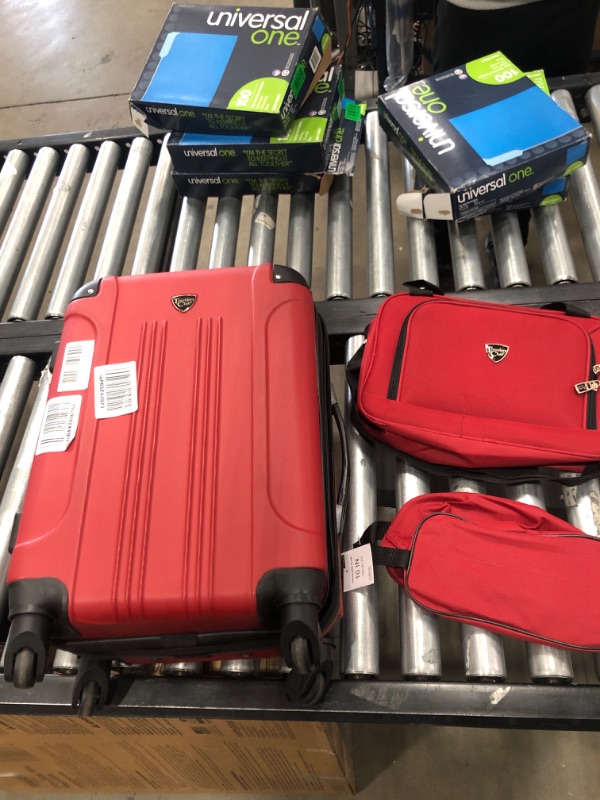 Photo 3 of Travelers Club Sky Luggage Set Red 3 Piece Set