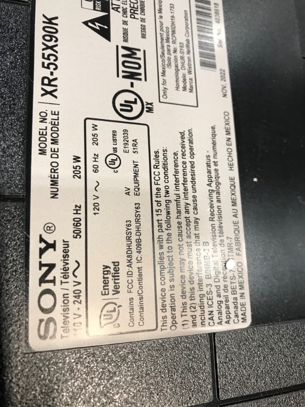 Photo 1 of Sony 55 Inch 4K Ultra HD TV X90K Series: BRAVIA XR Full Array LED Smart Google TV with Dolby Vision HDR and Exclusive Features for The Playstation® 5 XR55X90K- 2022 Model
