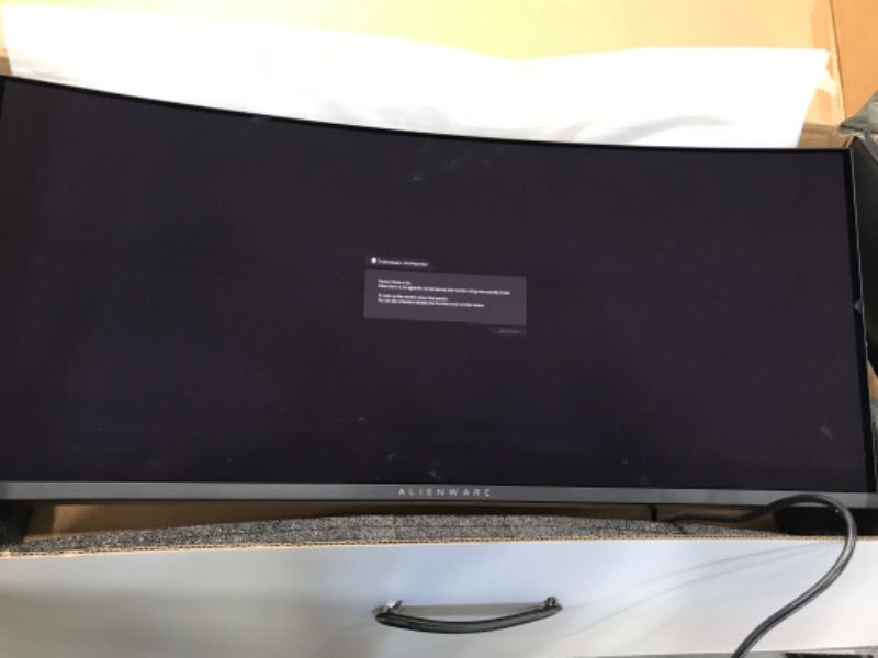 Photo 2 of (PARTS ONLY)Alienware 34 Inch Curved PC Gaming Monitor, 3440 x 1440p Resolution, Quantum Dot OLED 175Hz, 1800R Curvature, True 1ms GTG, 1,000,000:1 Contrast Ratio, 1.07 Billion Colors, AW3423DW - Lunar Light
