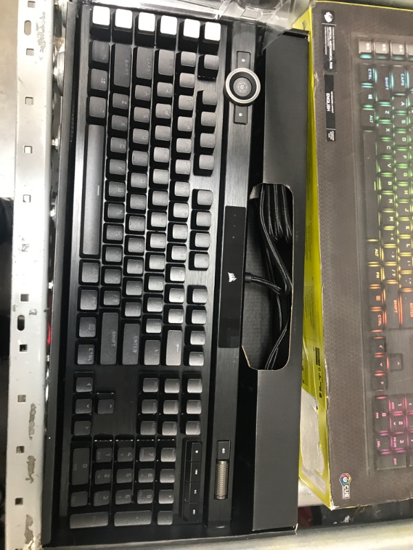 Photo 3 of Corsair K100 RGB Optical-Mechanical Gaming Keyboard - Corsair OPX RGB Optical-Mechanical Keyswitches - AXON Hyper-Processing Technology for 4X Faster Throughput - 44-Zone RGB LightEdge Optical Gaming Keyboard