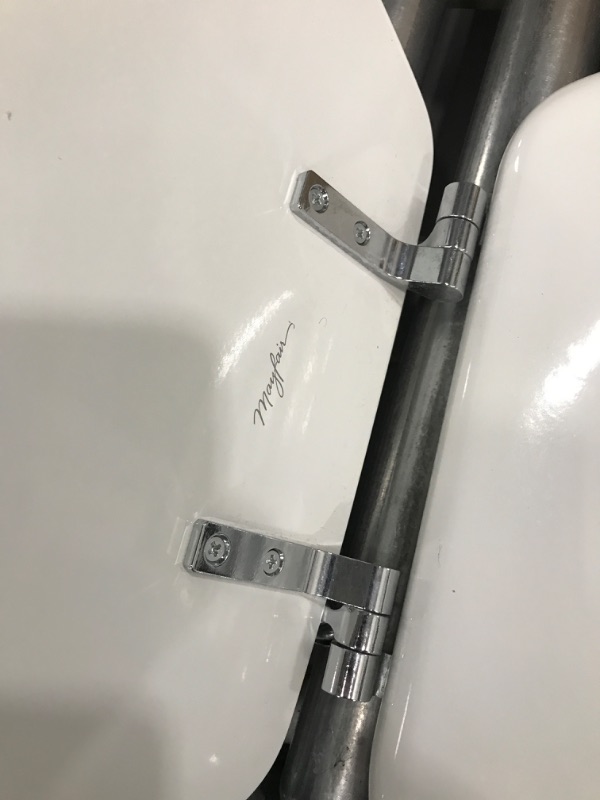 Photo 4 of *DAMAGED* MAYFAIR 1844CP 000 Toilet Seat with Chrome Hinges will Never Come Loose, ELONGATE , White 1 Pack Elongated Classic Metal Hinge - Chrome Toilet Seat