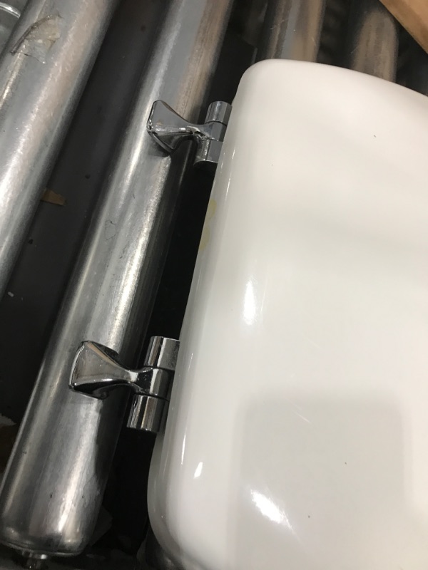 Photo 5 of *DAMAGED* MAYFAIR 1844CP 000 Toilet Seat with Chrome Hinges will Never Come Loose, ELONGATE , White 1 Pack Elongated Classic Metal Hinge - Chrome Toilet Seat