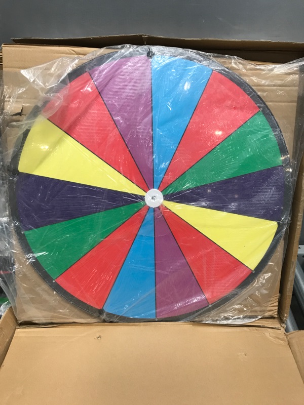 Photo 2 of 24 Inch Heavy Duty Spinning Prize Wheel - 14 Slots Color Tabletop Roulette Wheel of Fortune - Spin the Wheel with Dry Erase Marker and Eraser Win - Spinner Wheel Game for Carnival and Trade Show 24 Inch Heavy Duty Prize Wheel - #1 PRIZE WHEEL