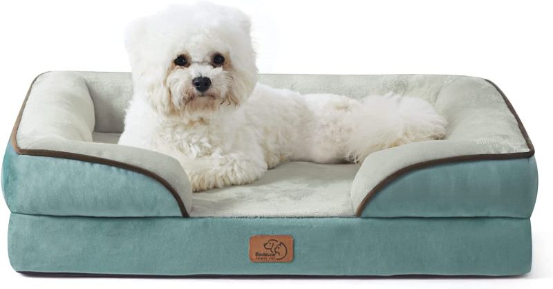 Photo 1 of BEDSURE Orthopedic Dog Bed for Medium Dogs - Waterproof Dog Bed Medium, Foam Sofa with Removable Washable Cover, Waterproof Lining and Nonskid Bottom Couch,...
