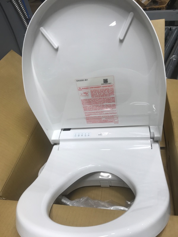 Photo 6 of *** POWERS ON *** TOTO SW3083#01 WASHLET C5 Round Electronic Bidet Toilet Seat, C5Round, Cotton White C5Round Cotton White