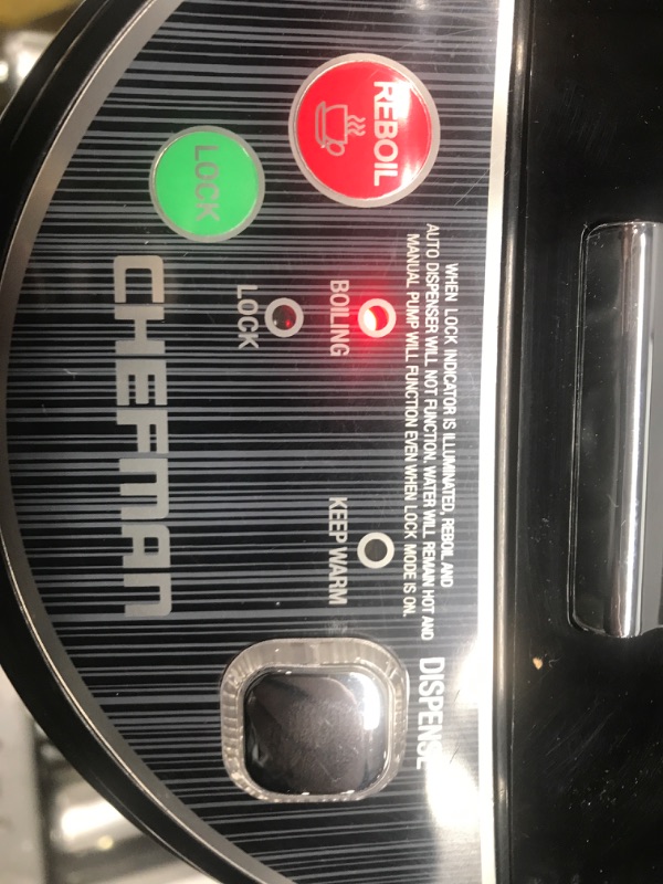 Photo 4 of *** POWERS ON *** Chefman 5.3 Liter Instant Electric Auto Dispense Hot Water Pot, Stainless Steel