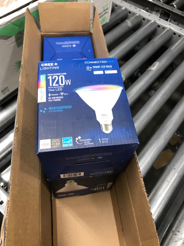 Photo 3 of *4PACK* Cree Lighting CMPAR38-120W-AL-9ACK Connected Max Tunable White and Color-Changing PAR38 Outdoor Flood 120-Watt-Replacement Smart LED Bulb