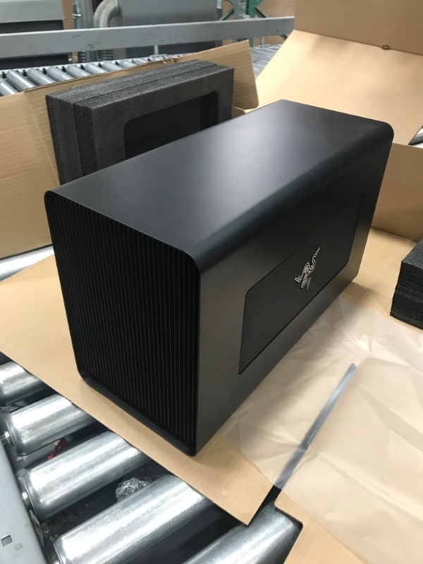Photo 2 of Razer Core X Chroma Aluminum External GPU Enclosure (eGPU): Compatible with Windows & MacOS Thunderbolt 3 Laptops, NVIDIA /AMD PCIe Support, 700W PSU, 4x USB 3.1, 1x Gbit Ethernet, Chroma RGB, Black Classic Black Core X Chroma eGPU
