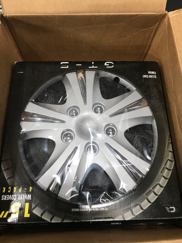 Photo 1 of Custom Accessories 96411 GT-5 Silver 15" Wheel Cover, Pack of 4