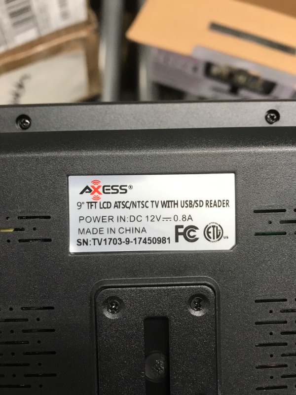 Photo 5 of *Tested* Axess 9" Portable TV ATSC with Rechargeable Battery (TV1703-9)