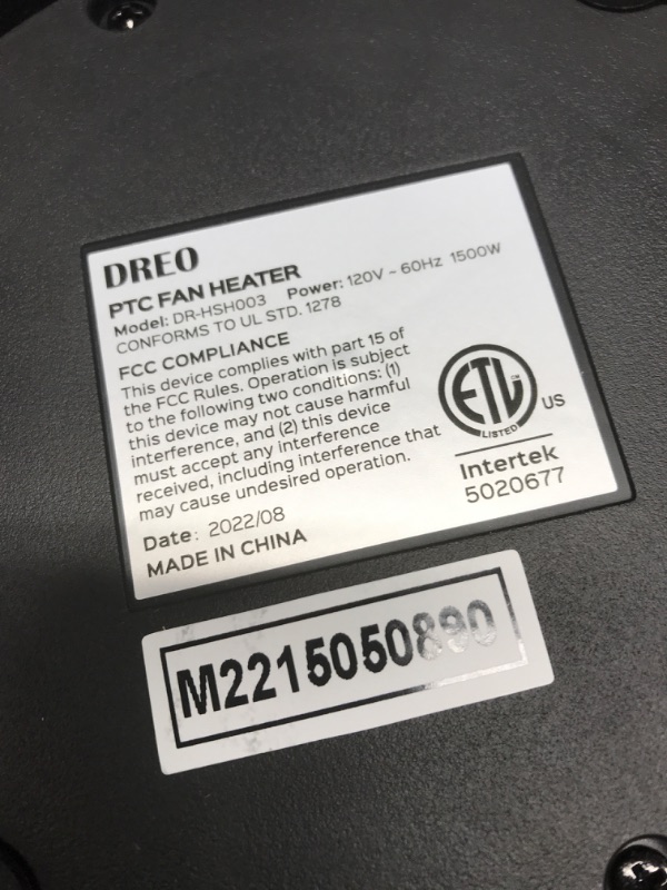 Photo 3 of *tESTED* Dreo Space Heaters for Indoor Use, Portable Electric Heater for Bedroom Large Room Office Garage, 1500W Fast PTC Ceramic Heating with Remote, Thermostat, Oscillating, Timer, Multiple Safety Protection Black