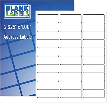 Photo 1 of Blank Labels Address Mailing Shipping Labels, 2-5/8" x 1" (2.625 x 1) Permanent White Matte Label, Inkjet and Laser Printer Guaranteed Made in USA, 30 Labels Per Sheet,- 500 Sheets - 15,000 Labels
