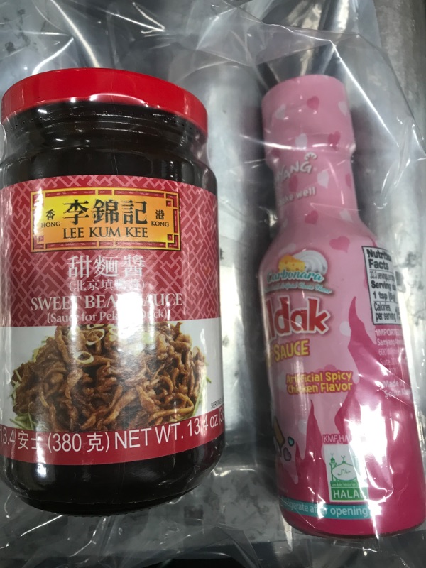 Photo 1 of 2 Item Bundle: Samyang Carbo Buldak Korean Spicy Hot Chicken Flavor Sauce, 7oz, Bottle
Lee Kum Kee Sweet Bean Sauce (Sauce for Peking Duck) 13.4 oz
