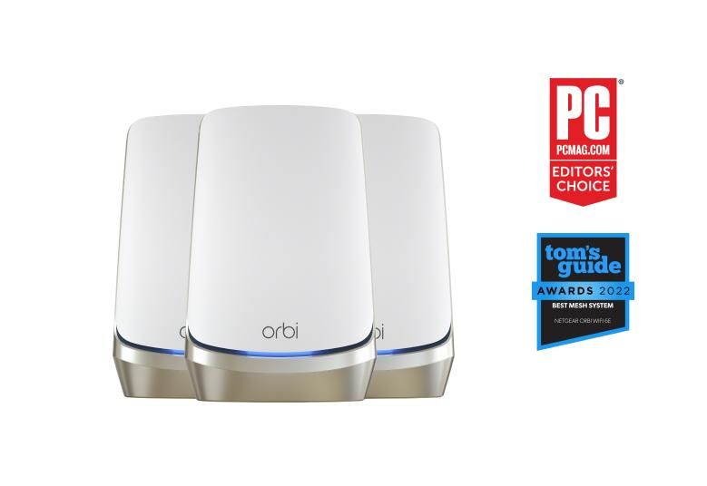 Photo 1 of Refurbished: NETGEAR Orbi Whole Home Tri-band Mesh WiFi 6 Add-on Satellite (RBS750) – Works with Your Orbi WiFi 6 System| Adds up to 2,500 sq. ft. Coverage | AX4200 (Up to 4.2Gbps)