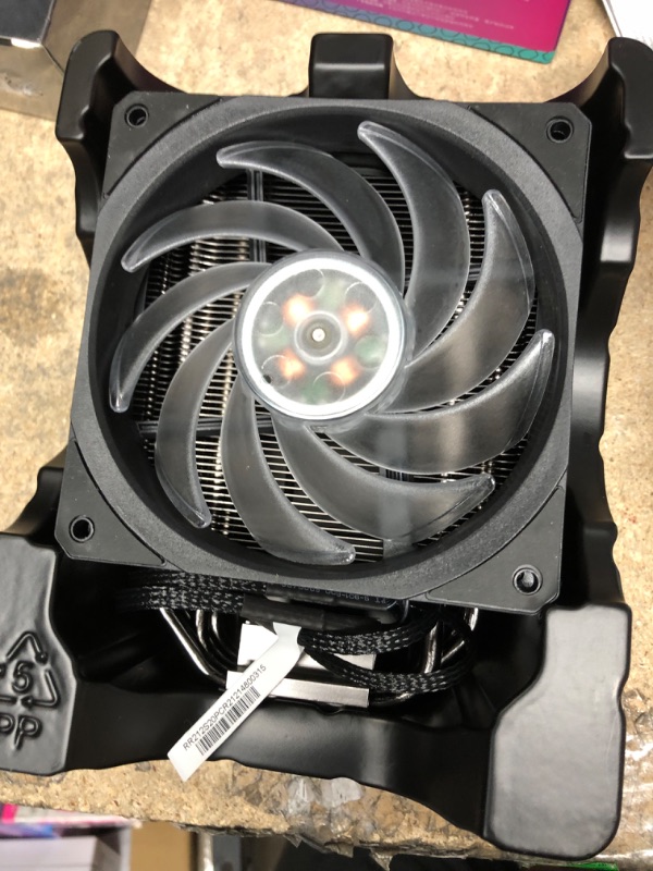 Photo 2 of Cooler Master Hyper 212 Black Edition RGB CPU Air Cooler, SF120R RGB Fan, Anodized Gun-Metal Black, Brushed Nickel Fins, 4 Copper Direct Contact Heat Pipes for AMD Ryzen AM4/Intel LGA1700/1200/1151 Hyper 212 BE RGB (LGA1700) 4 Heat Pipes