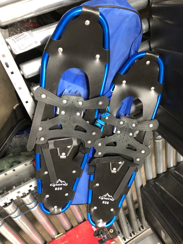 Photo 1 of Gpeng Snowshoes for Men Women Youth Kids, Lightweight Aluminum Alloy All Terrain Snow Shoes with Adjustable Ratchet Bindings with Carrying Tote Bag ,14"/21"/ 25"/27"/ 30" 30"(180-250 lbs) Black 