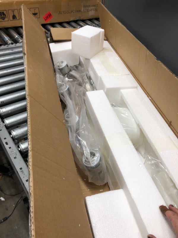 Photo 1 of ***TWO LIGHT SHADES MISSING*** VINLUZ 6-Light Bathroom Vanity Light Fixture Black Modern Wall Lighting with Clear Glass Shade Industrial Sconces Wall Mounted Lamp for Kitchen Dining Room (Patent No.: US D958,438 S) Black 44.1 inch