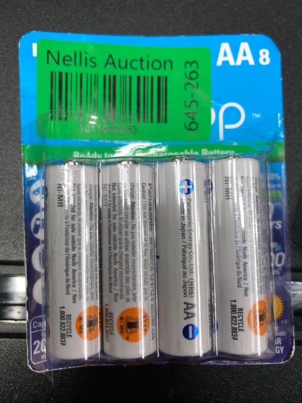 Photo 2 of Panasonic BK-3MCCA8BA eneloop AA 2100 Cycle Ni-MH Pre-Charged Rechargeable Batteries, 8-Battery Pack AA 8 Count (Pack of 1) Batteries only