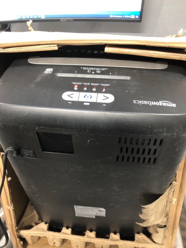 Photo 3 of Used/ non functional  ** Amazon Basics 12 Sheet Micro-Cut Paper,Credit Card and CD Shredder for Office/Home & Paper Shredder Sharpening & Lubricant Sheets - Pack of 24