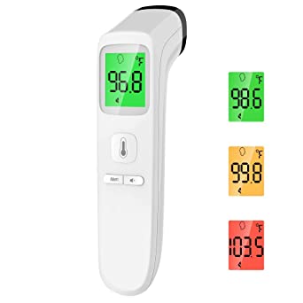 Photo 1 of Forehead Thermometer, Baby and Adults Thermometer with Fever Alarm, LCD Display and Memory Function, Ideal for Whole Family
