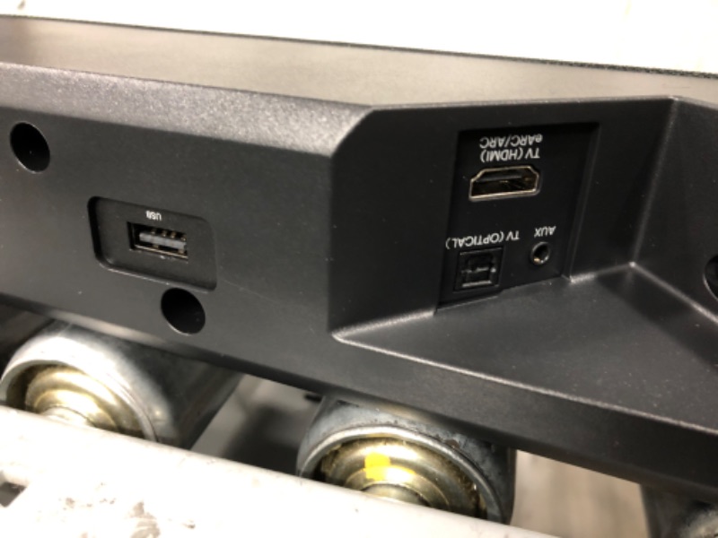 Photo 8 of Used / missing power cords un able to test item **Polk Audio Signa S4 Ultra-Slim Sound Bar for TV with Wireless Subwoofer, Dolby Atmos 3D Surround Sound, Compatible with 8K, 4K, HD TV, eARC and Bluetooth, Black S4 Soundbar + Subwoofer w/ Dolby Atmos