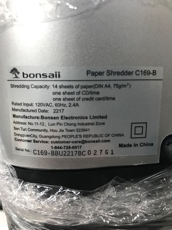 Photo 2 of Bonsaii 14-Sheet Office Paper Shredder, 40-Minute Home Office Heavy Duty Shredder, Cross Cut Shredder for Home Use, CDs, Mails, Staple, Clip, with 4 Casters (C169-B) 4 0 Minute - 14 Sheet