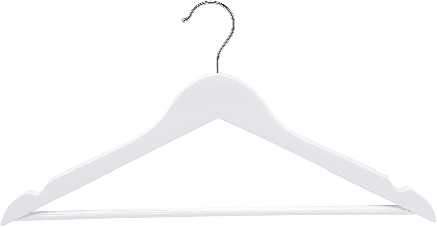 Photo 1 of Amazon Basics Wood Suit Clothes Hangers - White, 20-Pack
