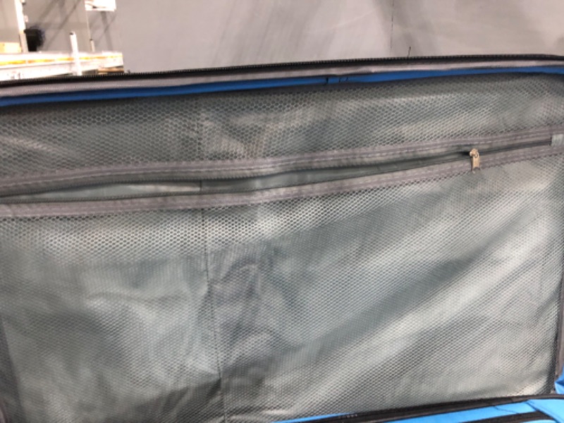 Photo 12 of **KEYS ARE IN POCKET TO LARGER SUITCASE, BRAND TAG IS FALLING OFF. SEE PHOTOS**
Rockland Journey Softside Upright Luggage Set, Blue, 4-Piece (14/19/24/28) 4-Piece Set (14/19/24/28) Blue