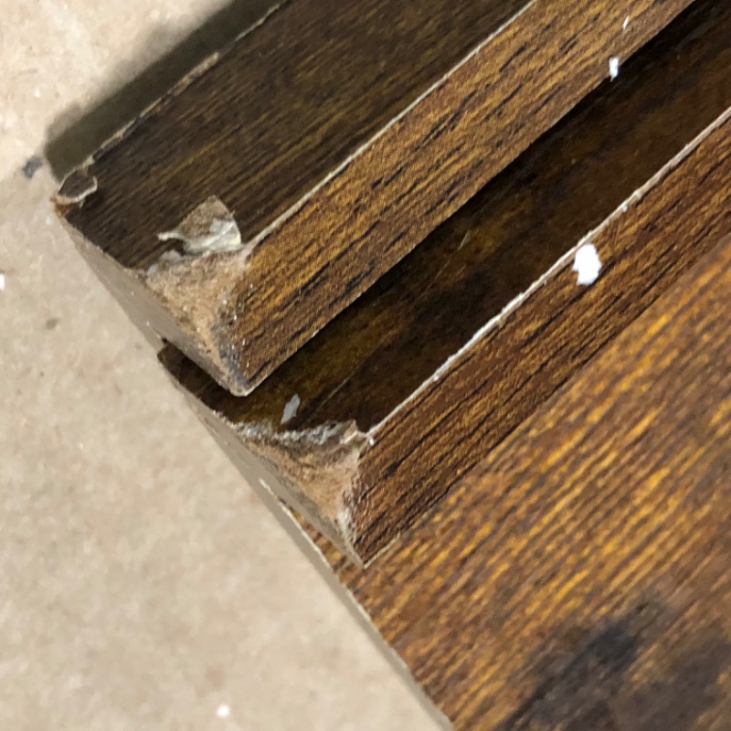 Photo 4 of **CHIPS AND CRACKS ON BOTH PIECES, SEE PHOTOS**
Giftgarden 47 Inch Long Floating Shelves for Wall, Rustic Picture Ledge Large Shelf for Living Room Bedroom Bathroom Kitchen, Set of 3 Different Sizes Brown 47