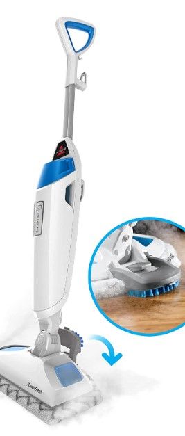 Photo 1 of Bissell Power Fresh Steam Mop with Natural Sanitization, Floor Steamer, Tile Cleaner, and Hard Wood Floor Cleaner with Flip-Down Easy Scrubber, 1940A
