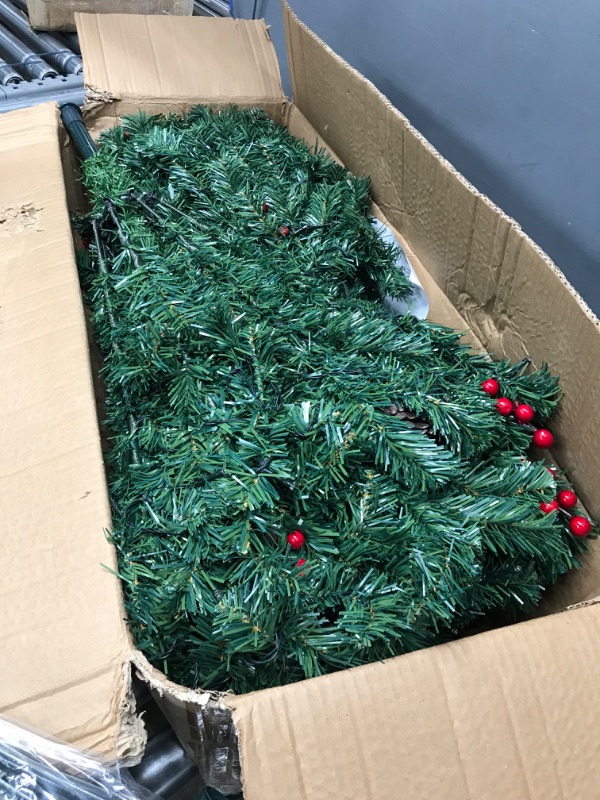 Photo 3 of ***TESTED WORKING*** 6ft Artificial Christmas Tree Prelit, Green Xmas Tree with 350 LEDs Lights and Decorations, Decorated Fake Christmas Tree with Lifelike Branch for Holiday Decoration