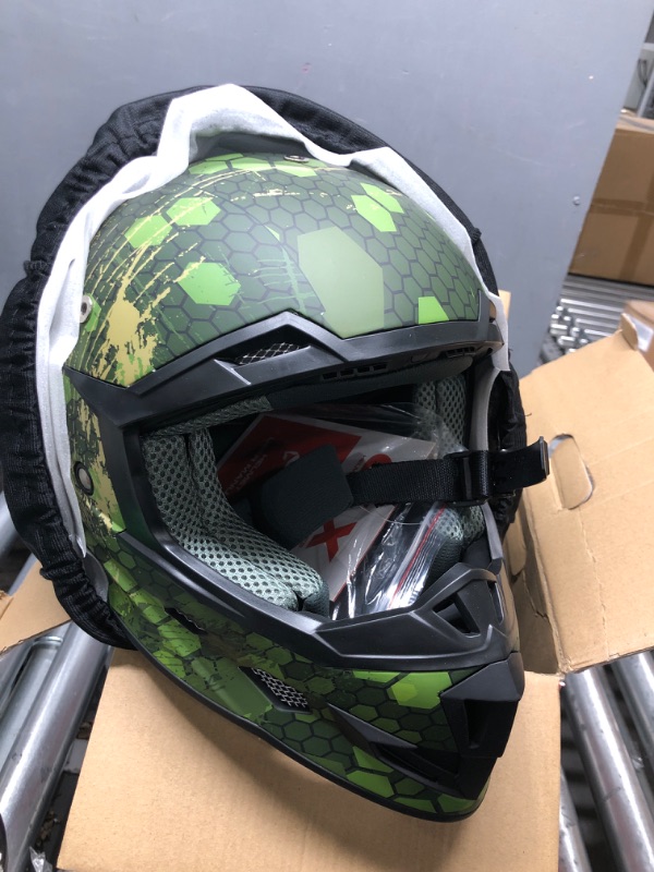 Photo 2 of GLX GX623 DOT Kids Youth ATV Off-Road Dirt Bike Motocross Motorcycle Full Face Helmet Combo Gloves Goggles for Boys & Girls (Camouflage, X-Large) Camouflage X-Large