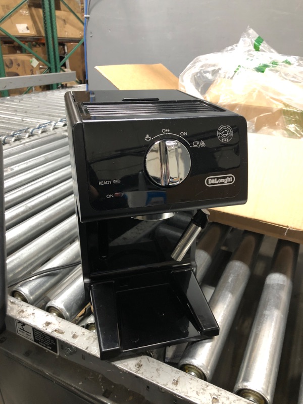 Photo 2 of *** TESTED/TURNS ON*** De'Longhi ECP3120 15 Bar Espresso Machine with Advanced Cappuccino System, 9.6 x 7.2 x 11.9 inches, Black/Stainless Steel