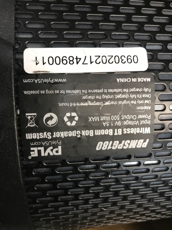 Photo 3 of *** SPEAKER ONLY** Wireless Portable Bluetooth Boombox Speaker - 500W 2.1Ch Rechargeable Boom Box Speaker Portable Barrel Loud Stereo System with Flashing LED, Digital LCD Display, AUX, USB, 1/4" Mic IN - Pyle PBMSPG180 Mike 500 watts Stereo Speaker