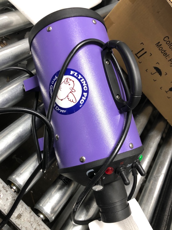 Photo 1 of ***TESTED/ TURNS ON*** Flying Pig High Velocity Dog Pet Grooming Dryer w/Heater (Model: Flying One, Purple)