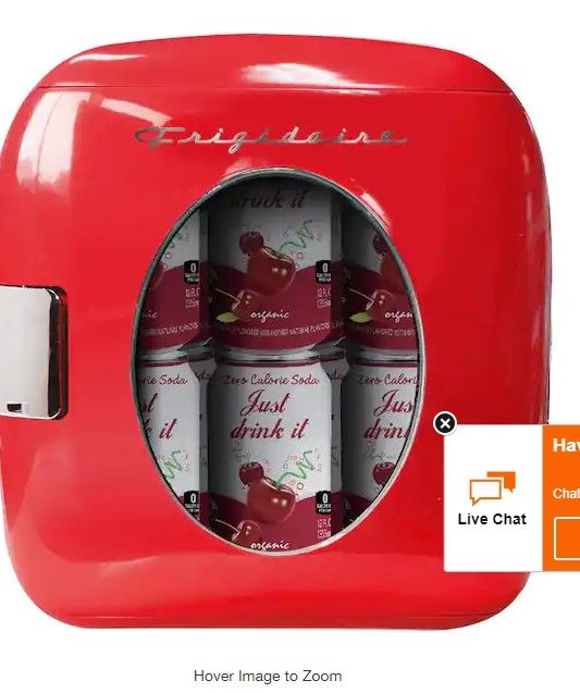 Photo 1 of 0.5 cu. ft. 12-Can Mini Fridge Retro Beverage Cooler in Red without Freezer
