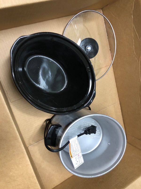 Photo 2 of **TESTED/ TURNS ON*** Elite Gourmet MST-275XS Electric Oval Slow Cooker, Adjustable Temp, Entrees, Sauces, Stews & Dips, Dishwasher Safe Glass Lid & Crock (2 Quart, Stainless Steel)